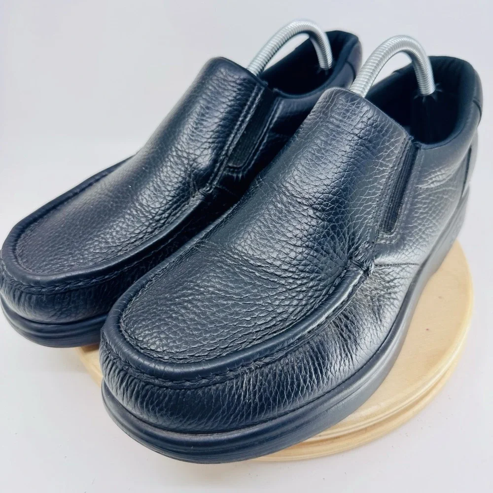 SAS Shoes Side Gore Loafers Black Leather Mens Size 10 M Comfort